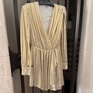 MSGM Gold Metallic Dress